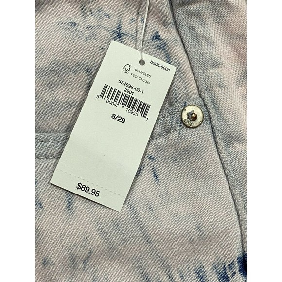 NWT GAP Cheeky Straight Jeans 8/29 High Rise Blue Pink Tie Dye #554698 - Picture 4 of 7